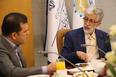 دیدارحسین افشین، معاون علمی، فناوری و اقتصاد دانش بنیان رئیس جمهور با دکتر غلامعلی حدادعادل، رئیس بنیاد سعدی