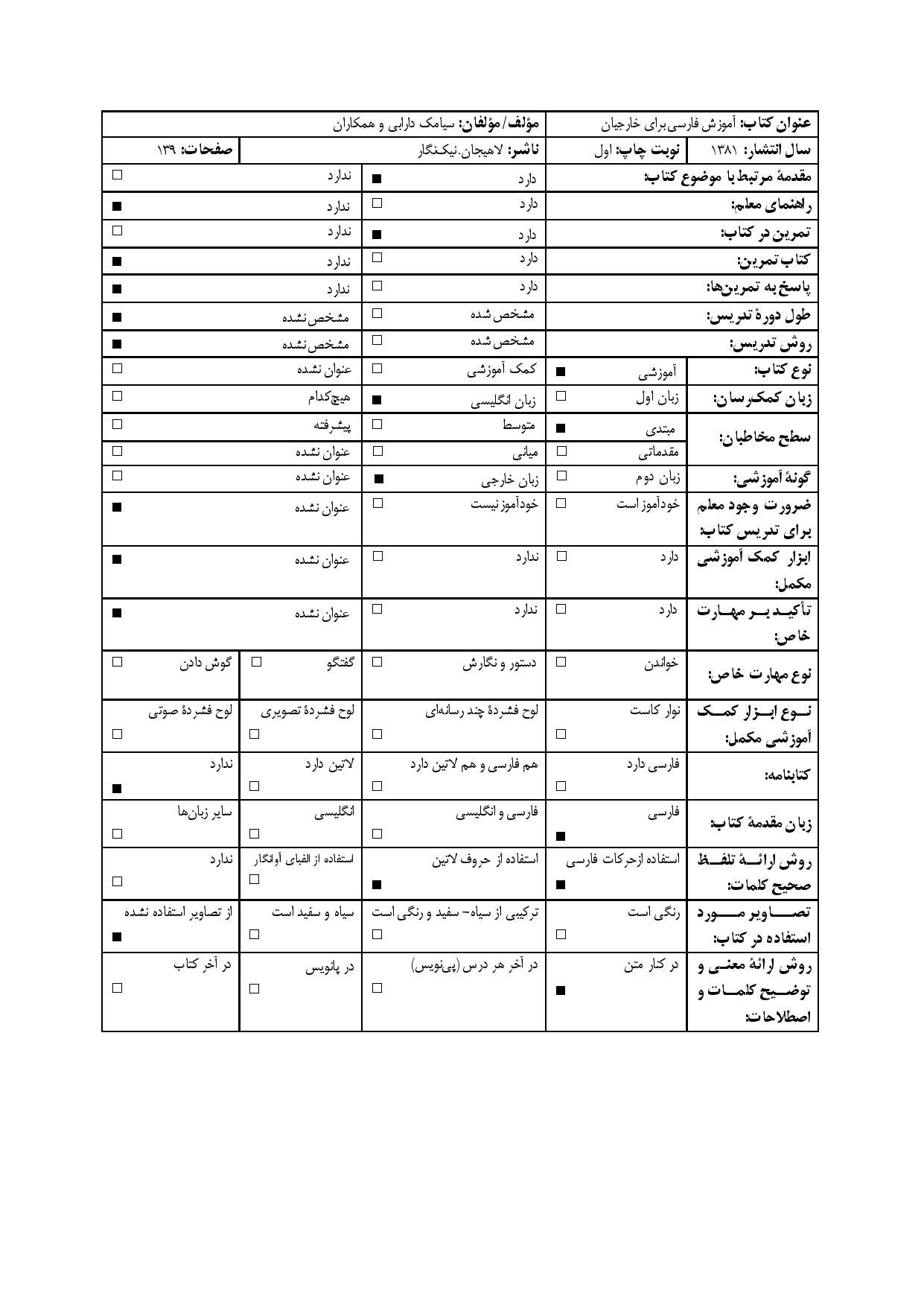 آموزش فارسی برای خارجیان