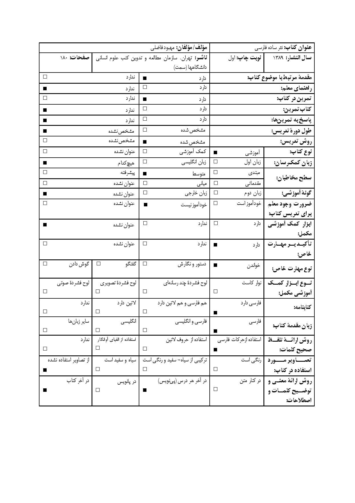 نثر ساده فارسی