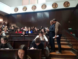 بازدید رایزن فرهنگی ایران و نماینده بنیاد سعدی از جلسه آزمون زبان فارسی دانشگاه بلگراد