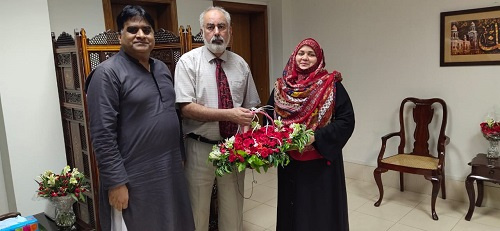 ملاقات مسئول روابط عمومی خانه فرهنگ ج.ا.ایران در مولتان با دکتر اکبر کندی رئیس جدید دانشگاه بهاءالدین زکریا