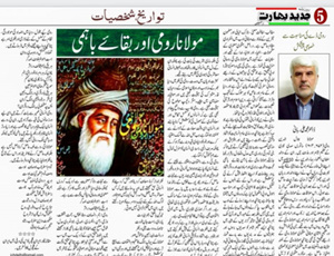 محمدعلی ربانی برای روز مولانا نوشت