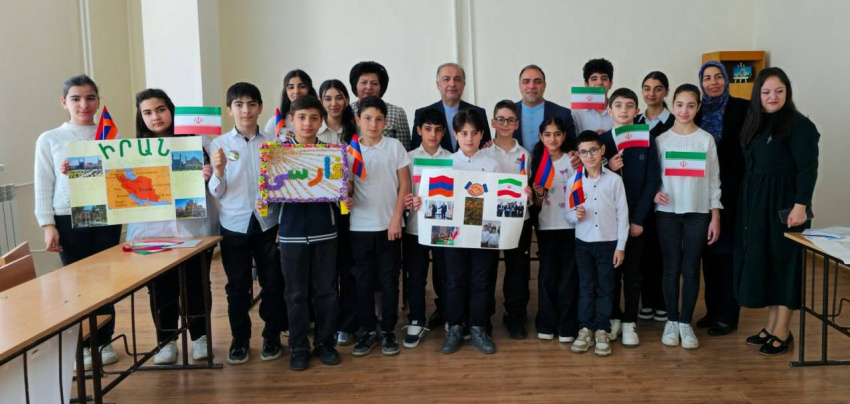 افتتاح سرای زبان فارسی در مدرسه ۱۸۸ ایروان / تأکید بر نقش زبان فارسی در پیوندهای فرهنگی ایران و ارمنستان